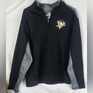 NHL Pittsburgh Penguins Mens Pullover Large Sweatshirt Black Gray Gold